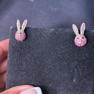 Betsey Johnson Pink Ombré Bunny Earrings